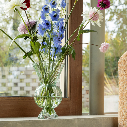 Rhombic Green Glass Vase