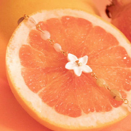 Nach Jasmine Flower Morganite Beads Handmade Bracelet