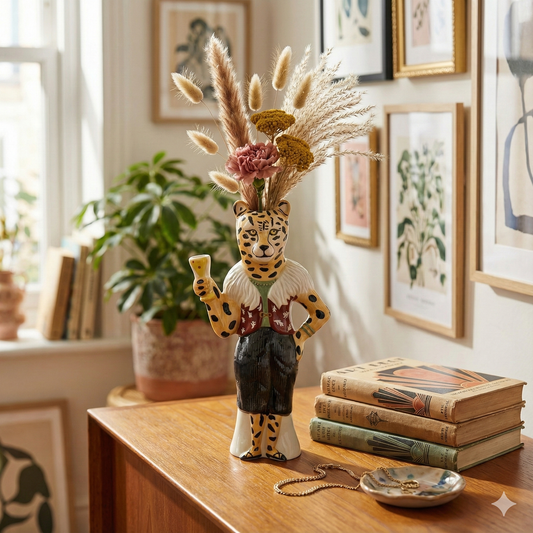 Rice x Nathalie Lété Leopard Ceramic Vase