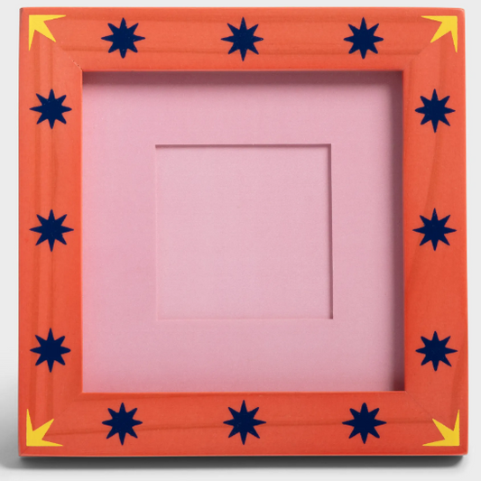 Hand painted Pine Wood Star Design Photo Frame