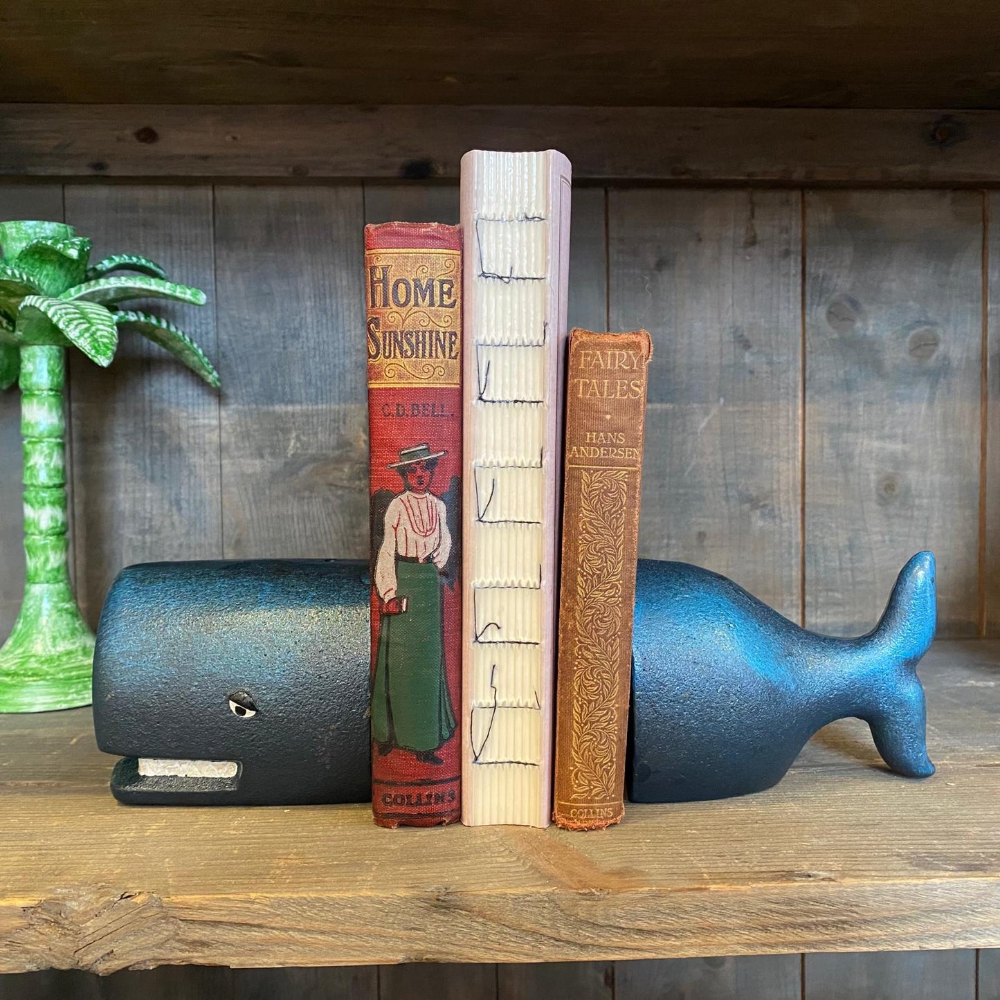 Cast Iron Antiqued Whale Bookends